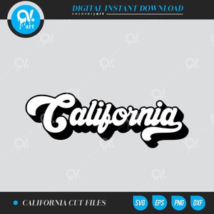 California USA Ai, Eps, Png, Svg, fichier Dxf pour Silhouette Cameo, Curio, fichier de coupe pour machines de découpe, téléchargement instantané