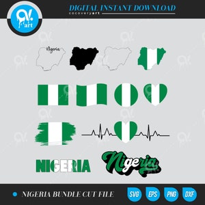 Nigeria bundel SVG-bestanden knippen vectorbestanden Clip art Cut-bestanden direct downloaden