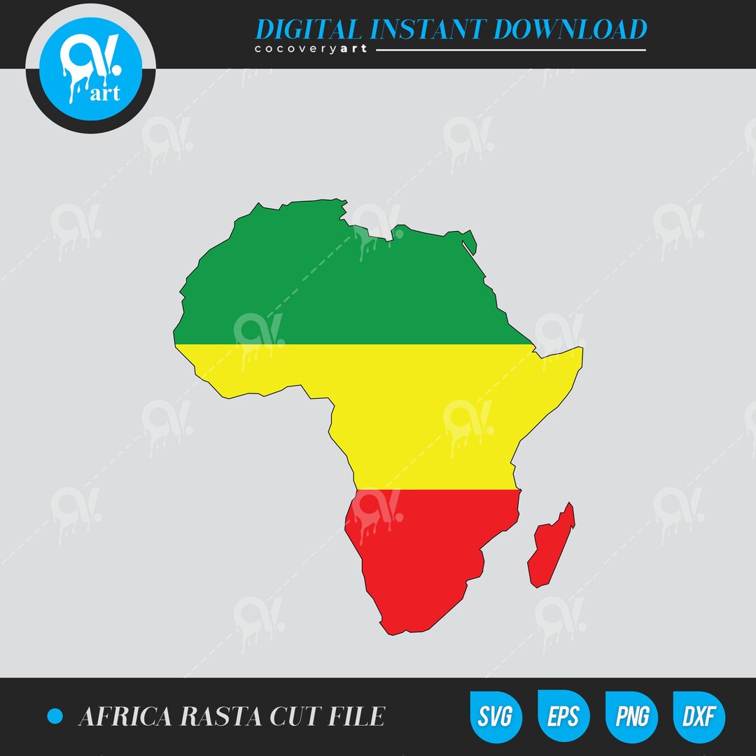 Africa Rasta Cut File (svg, Png, Eps, Dxf) (digital Download) - Etsy ...