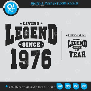 Living Legend SVG: gepersonaliseerd verjaardagsbestand (digitale download)