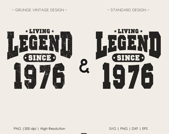 Living Legend 1976 SVG: Cut File 50th Birthday File (Digital Download)