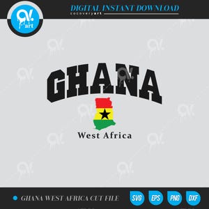 Ghana West Africa SVG Cut Files: Cricut & Silhouette (Digital Download)