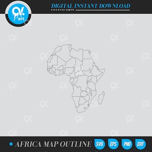 Archivo de contorno del mapa de África (descarga digital)