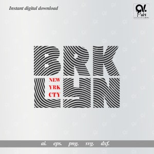 Brooklyn New york City Svg, Dxf, Eps, png file per Silhouette Cameo, Curio, file tagliato per macchine da taglio, download istantaneo