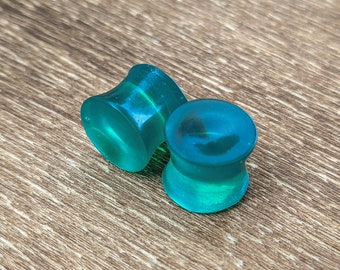 Clear Green Round Plugs, Green Plugs, Double Flare Plugs, Body Jewelry, Handmade Gauges, Handmade Plugs, Resin Plugs, Resin Gauges, Green