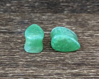 Spring Green Teardrop Plugs, Teardrop Gauges, Tear Drop, Double Flare Plugs, Green Pearl Plugs, Handmade Plugs, Resin Plugs, Green Gauges
