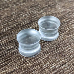 Clear Resin Plug Earrings, Double Flare Plugs, Resin Plugs, Clear Plugs, Clear Earrings, Unisex Gauges, Lightweight Plugs, Double Flares