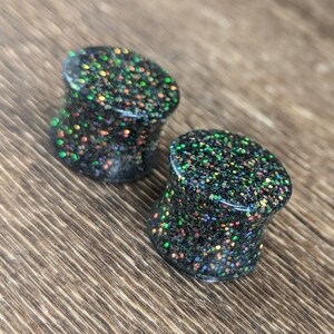 Copper Green Gold Color Shift Glitter Round Plugs, Color Change Plugs, Color Shift Gauges, Double Flare Plugs, Glitter Plugs, Handmade Plugs