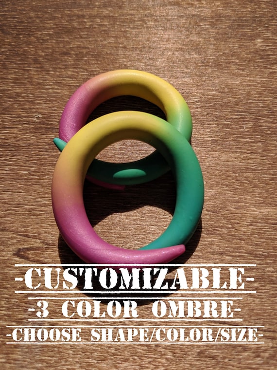 Serpentine Coil,Hoop,Clay Gauges Handmade Gauged Earrings Spiral Customizable One Color Gauges Teardrop Squid Custom Size Color Shape