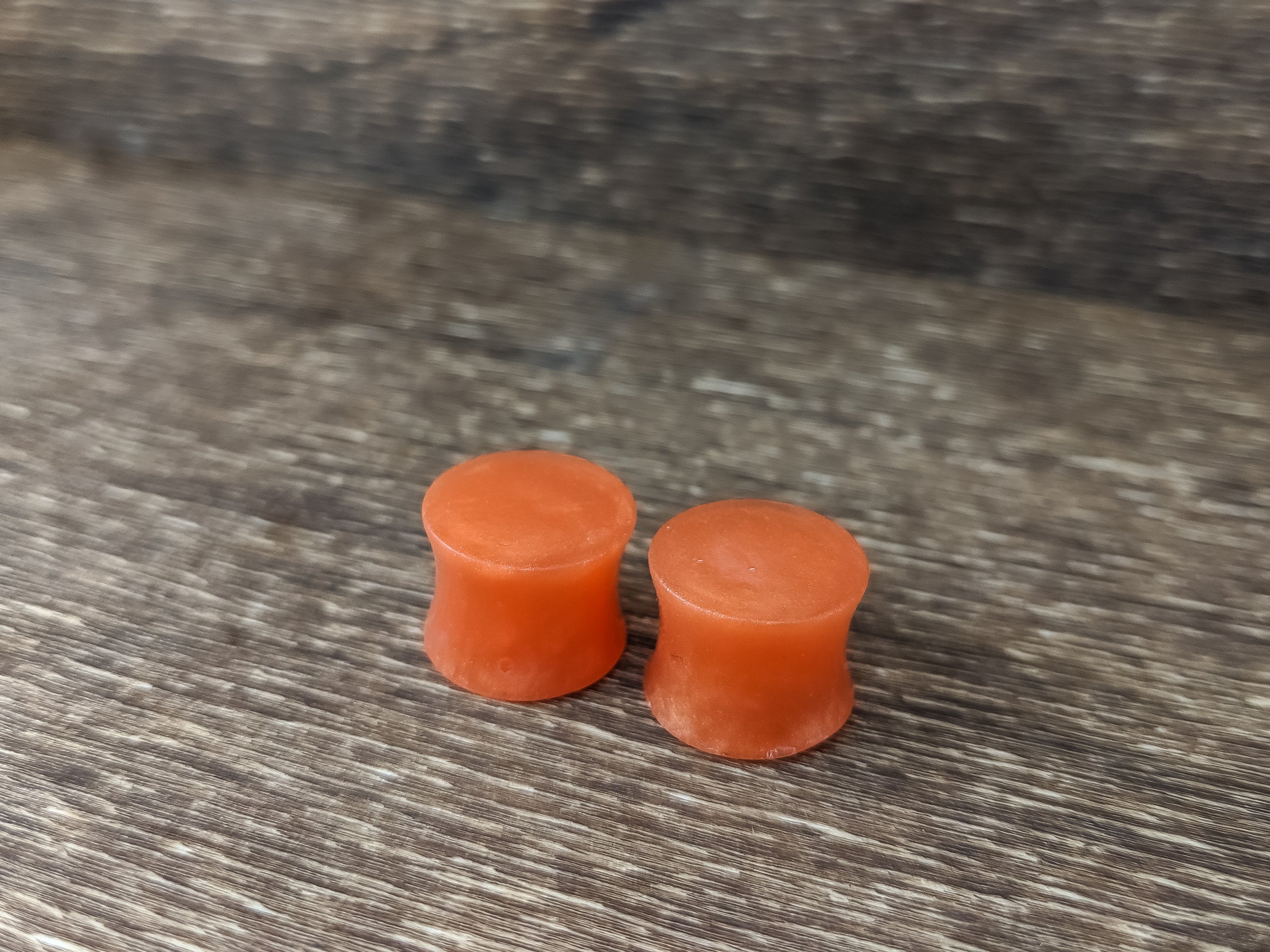 Orange Pearl Plugs Orange Gauges Orange Plugs Double Flare Etsy