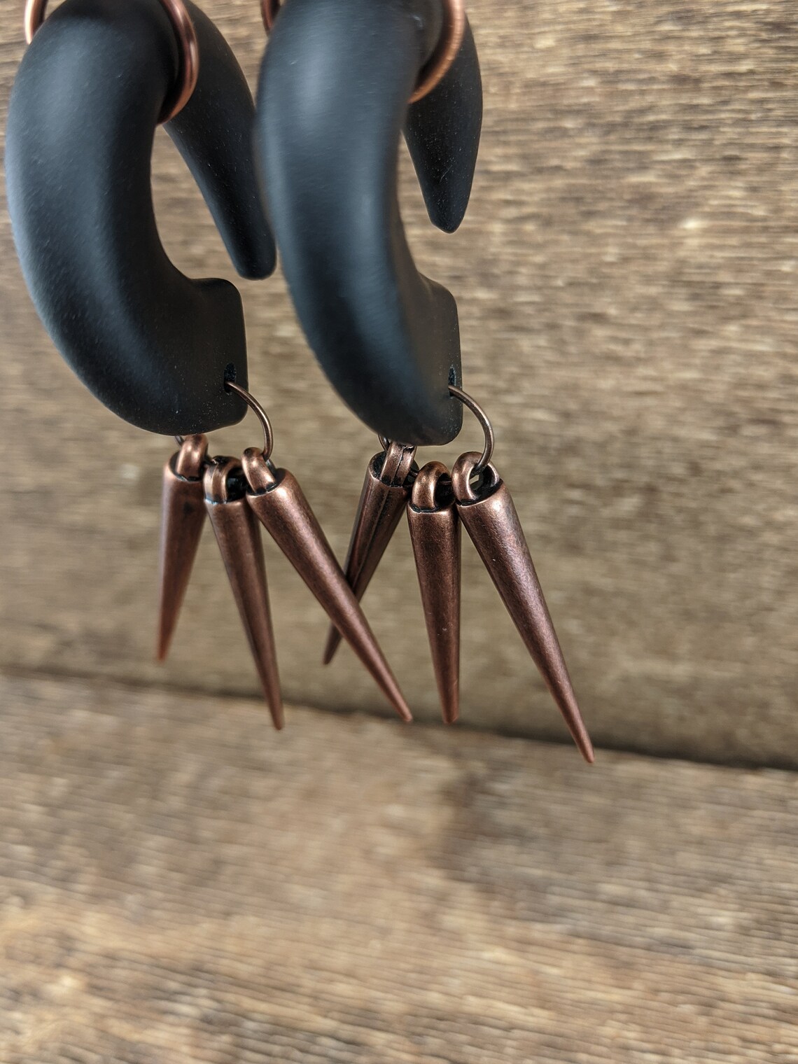 Black and Bronze Spike Gauges Halloween Plugs Customizable Etsy Australia