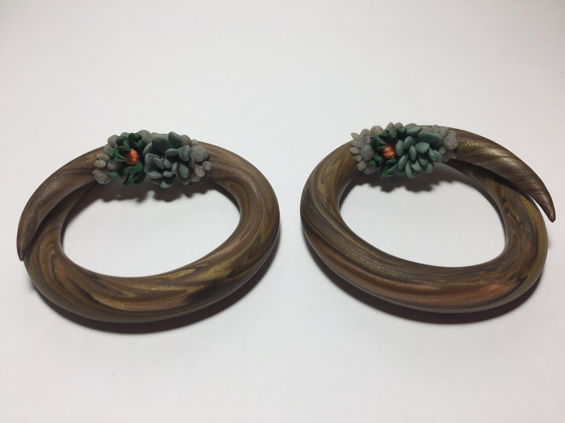 Ohrringe aus Kunstholz mit Sukkulenten und Berggarten Gauges | Etsy