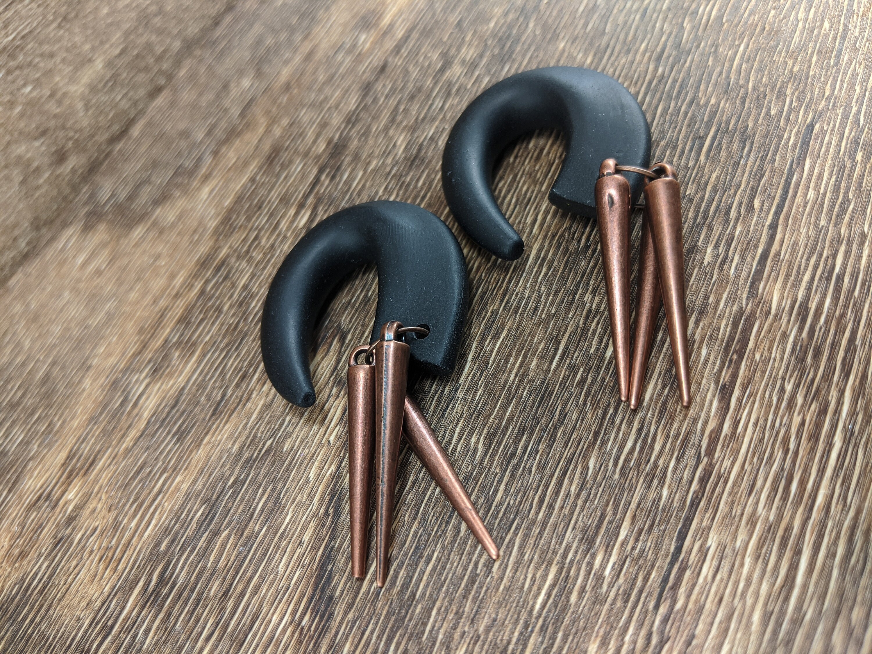 Black and Bronze Spike Gauges Halloween Plugs Customizable Etsy Australia