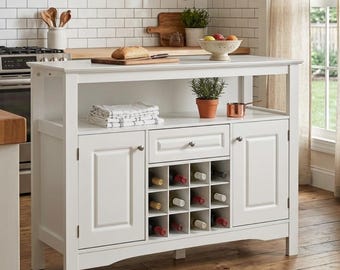 Modern wine cabinet with drawers and a 12-bottle rack / interior decor