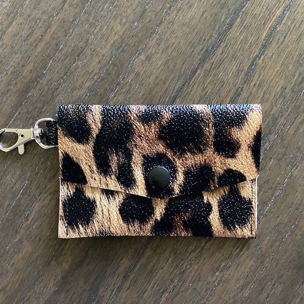 Cheetah Keychain Wallet, Cheetah Card Holder, Cheetah Snap Wallet, Travel Wallet, Cash and Coin Pouch, Gift Card Holder, Fall Wallet