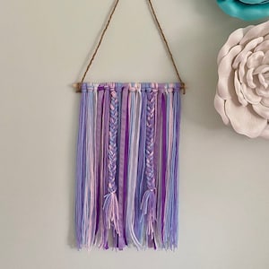 Mermaid Bow Holder, Unicorn Bow Holder, Yarn Bow Holder, Boho Wall Hanging, Hair Bow Holder, Hair Bow Organizer