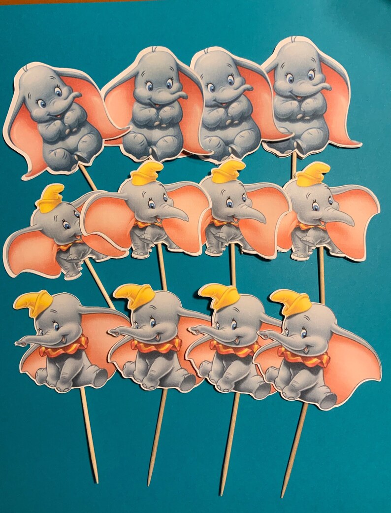 12 Dumbo cupcake toppers Etsy