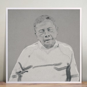 Eckhart Tolle - illustration - wall art - art print - portrait - home decor - black and white - icon - spirituality - zen
