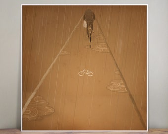 Amsterdam bajo la lluvia - ilustración - arte de pared - impresión artística - Holanda - decoración del hogar - ciclismo - Países Bajos - atmosférico - urbano