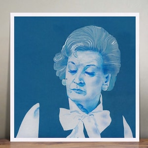 Mrs Slocombe - Are You Being Served - wall art - art print - painting - 1970s - home decor - funny - comedy - 1980s - portrait - classic
