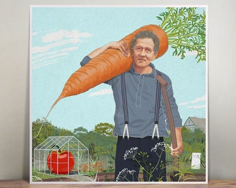 Monty Don Art Print | Funny Gift for Gardeners | Gardeners' World Portrait | Garden Lover Gift