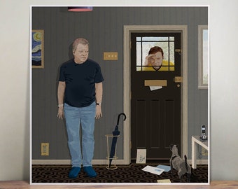 William Shatner - ilustración - arte de pared - impresión artística - retrato - decoración del hogar - Capitán Kirk - Star Trek - perfil - EE. UU. - icono - dibujo