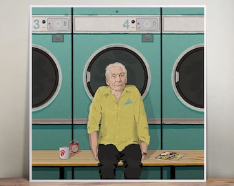 Charlie Watts - ilustración - arte de pared - impresión artística - retrato - decoración del hogar - estrella de rock - Rolling Stones - música - icono - dibujo - baterista