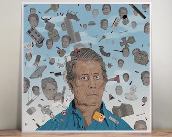 Brian Wilson - ilustración - arte de pared - impresión artística - retrato - decoración del hogar - estrella de rock - músico - beachboys - Estados Unidos - icono - dibujo