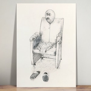 Easy like Sunday morning - illustration - wall art - art print - portrait - home decor - humour - funny ink drawing