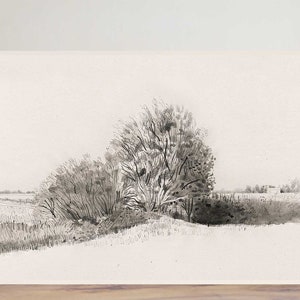 Landschaft - Bäume - Illustration - Wanddeko - Kunstdruck - Stift und Tusche - Wohndekor - Friesland - Holland - Zen - Friedlich - Holländisch