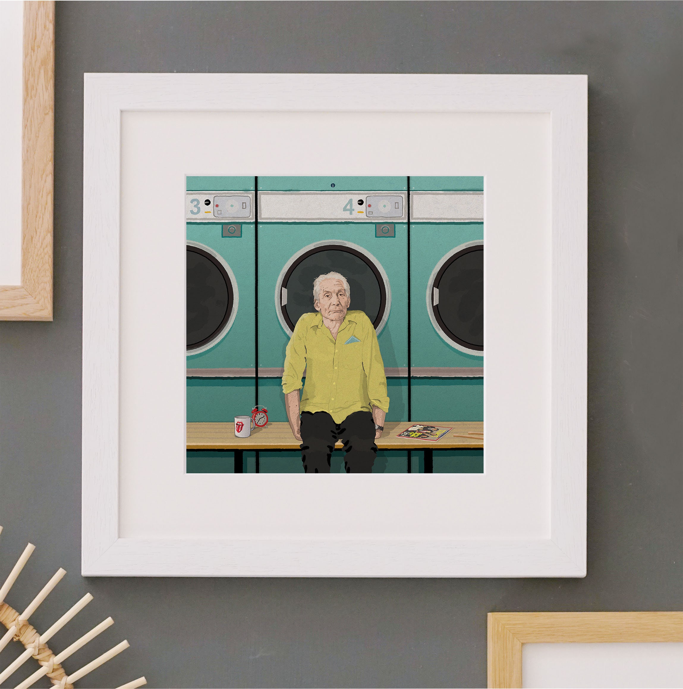 Charlie Watts Illustration Wall Art Art Print Portrait Home Decor Rock