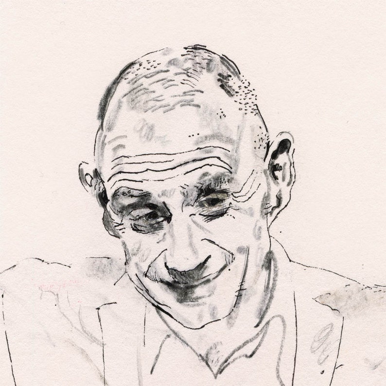 Noam Chomsky Illustration Wall Art Art Print Portrait Home Decor Pen