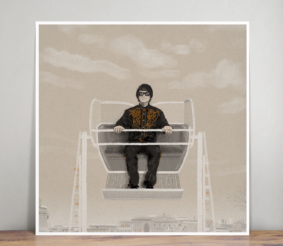 Roy Orbison - Illustration - Wall Art - Art Print - Portrait - Home Decor - Rock Star - 1950s - 1960s - Icon - Rocknroll Icon - Digital Art - Etsy