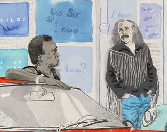 Miles Davis - David Crosby - Jazz - Compositores - Genio - Arte mural - Impresión artística - Retrato - Decoración del hogar - Estrella de rock - Ferrari