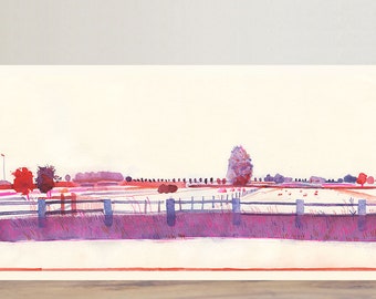 Jisp - paisaje holandés - ilustración - arte de pared - impresión artística - decoración del hogar - minimalista - tinta y aguada - pluma y tinta