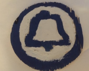 Wooden Bell System Sign/Coaster - Saul Bass Inspired