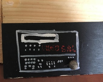 Wooden Refrigerator Magnet: Video Tape Deck with "Video Gal" or "Video Guy" logo