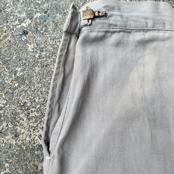 Vintage 50s 26" 27" 28" Side Zip Shorts, Gray Cot… - image 2