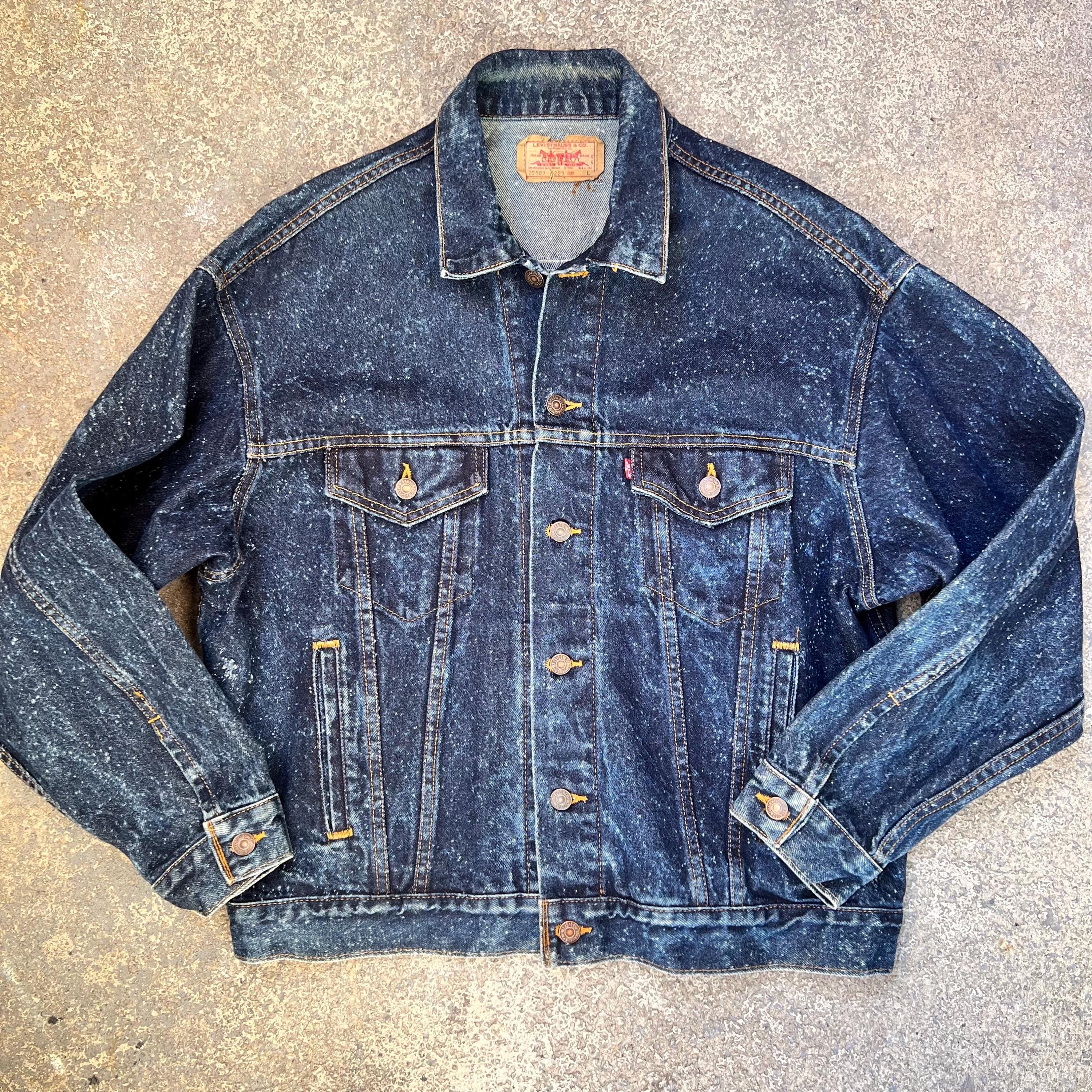 Vintage 80s Lg Levis Galactic Dark Wash Denim Jean Trucker Vintage 80s Lg Levis Galactic Dark Wash Denim Jean Trucker