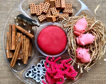 3 Little Pigs Play Tray | Montessori | Loose Parts | Open Ended Play