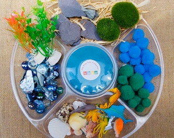 Sea Creatures Play Tray | Montessori | Loose Parts | Open Ended Play