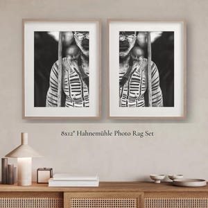 African Wall Art Print Set | Set Of 2 Prints | Black And White Africa Photography | Tribal Art| Afrocentric Decor | Ethnic Home Interior