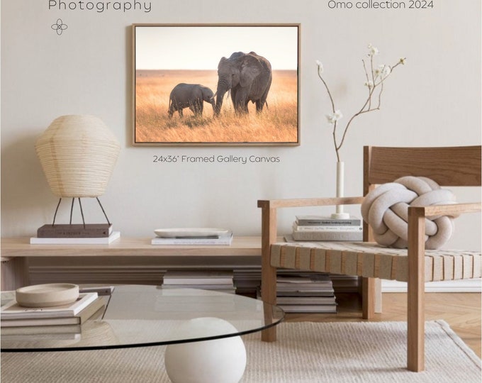 African Elephant Wall Art Print, Tanzania Animal Real Photo, Tanzania Safari, Nursery Room Canvas, Travel Poster, Mother's Day Gift Idea