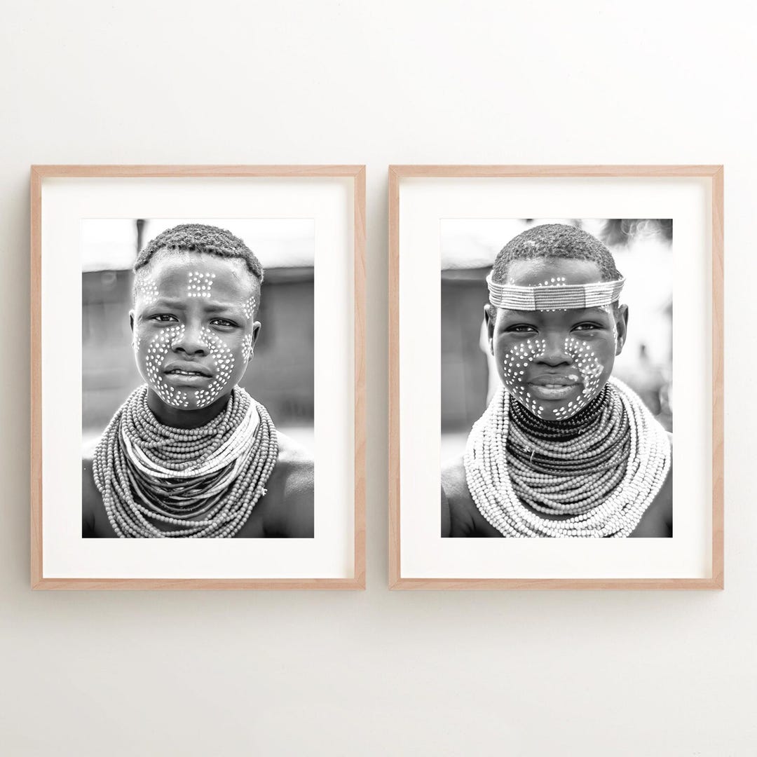 Africa Sisters Wall Art Set | Black and White Prints | Set of 2 Prints ...