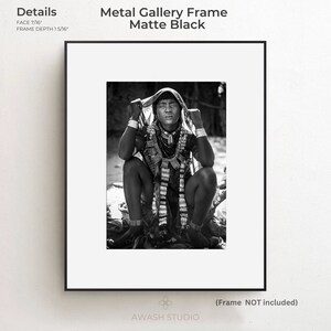 Impresión de arte de pared de mujeres africanas, fotografía en blanco y negro, retrato de Etiopía de la tribu Hamar, decoración étnica, lienzo estirado, arte afroamericano