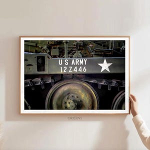 Military Wall Art | Army Tank Print | Vintage USA Military Photography | Vietnam War | Patriotic Wall Decor | Veteran Gift | Large Canvas