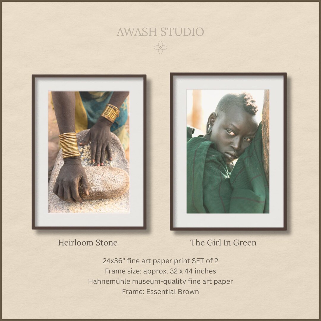 Framed Print SET | African Wall Art Print Set | Set of 2 | 24x36 Inch ...