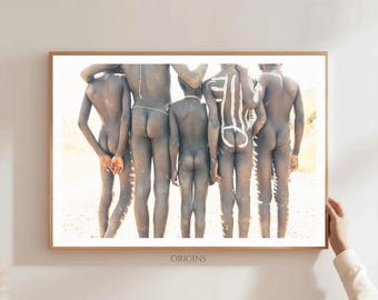 Arte afroamericano / Foto familiar africana / Impresión de arte mural / Gente de Etiopía / Impresión de bellas artes de viajes / Decoración bohemia / Lienzo afrocéntrico