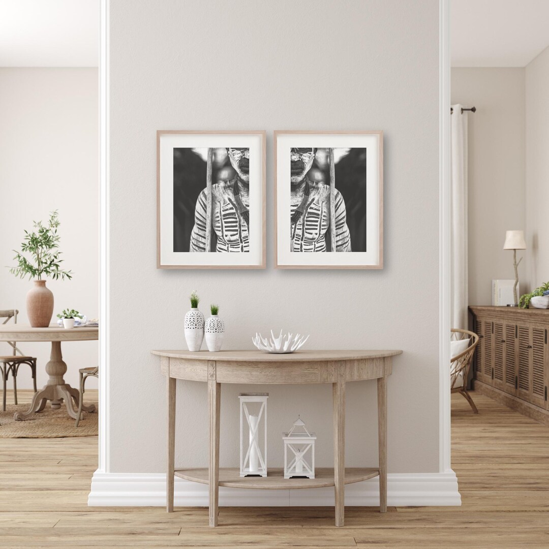 African Wall Art Set, Set of 2 Prints, Black and White Photography ...