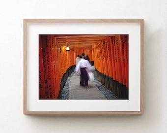 Japan Photography, Wall Art, Kyoto Print, Fushimi Inari Tori Gates, Travel Photography, Large Canvas, Giclee Print, Fine Art Wall Prints,